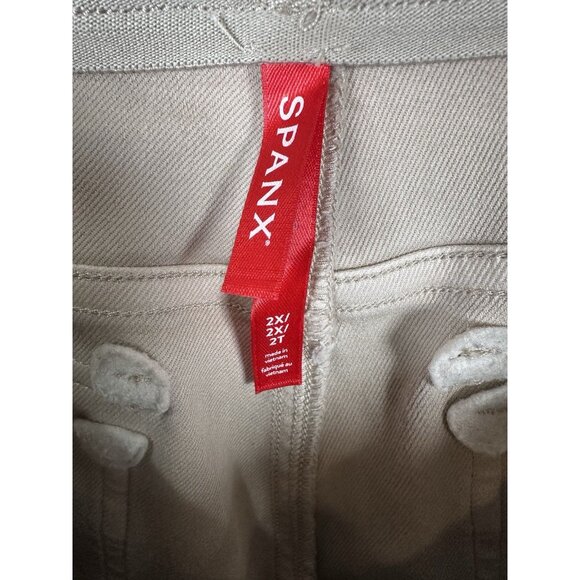 SPANX Stretch Twill Cropped Wide Leg size 2XL in Bone Beige Khaki Pants 20312R - Picture 7 of 9